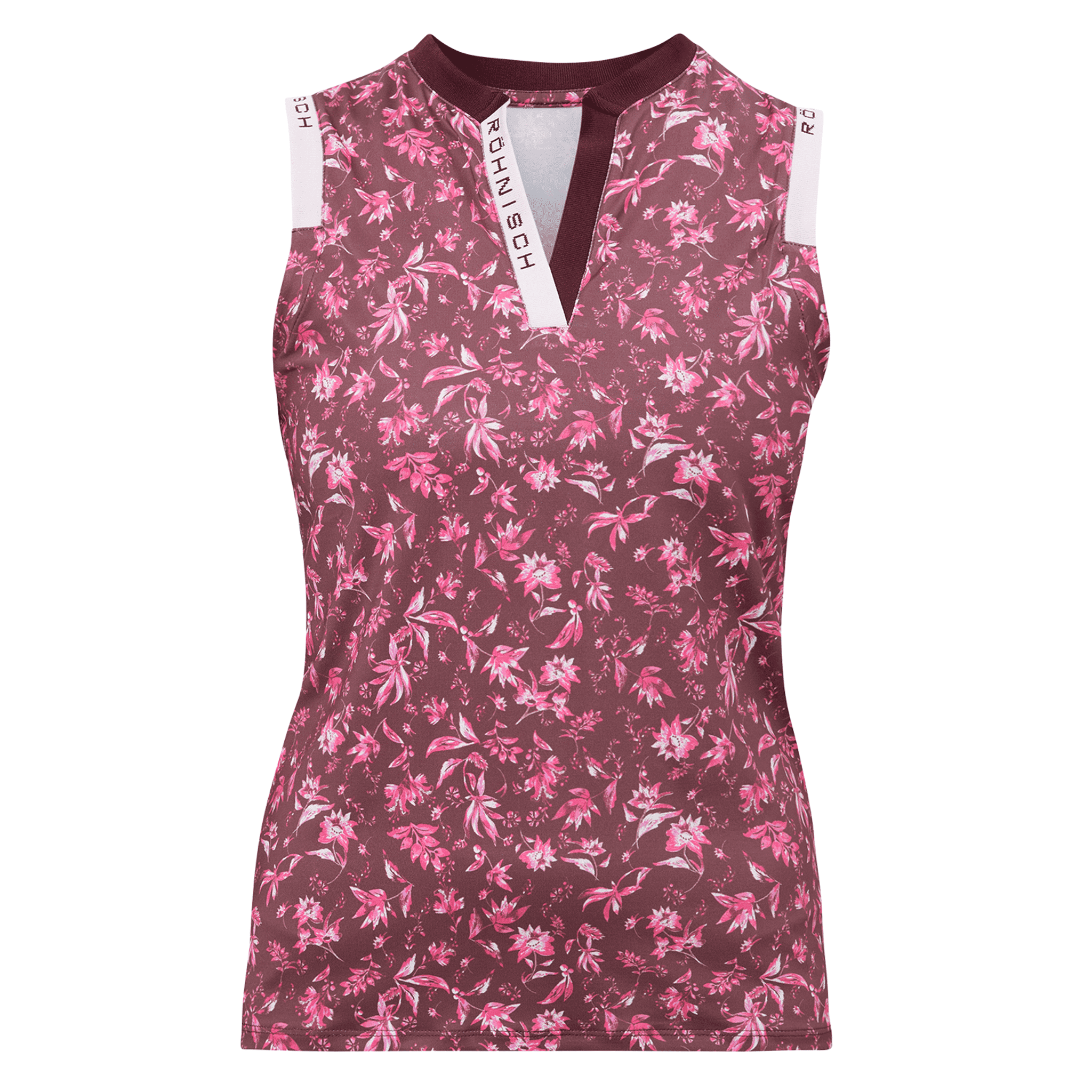 Röhnisch Abby Golf Polo Donna Neon Flower Rosa Senza Maniche L Donna