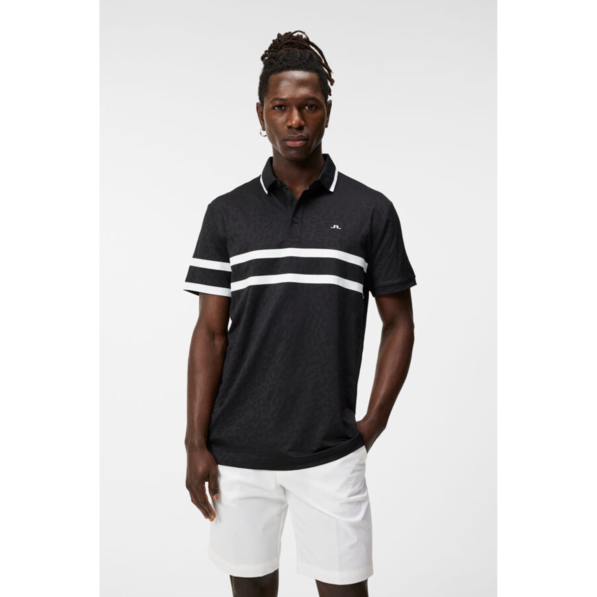 Polo J. Lindeberg Boswell Regular Jacquard da Uomo