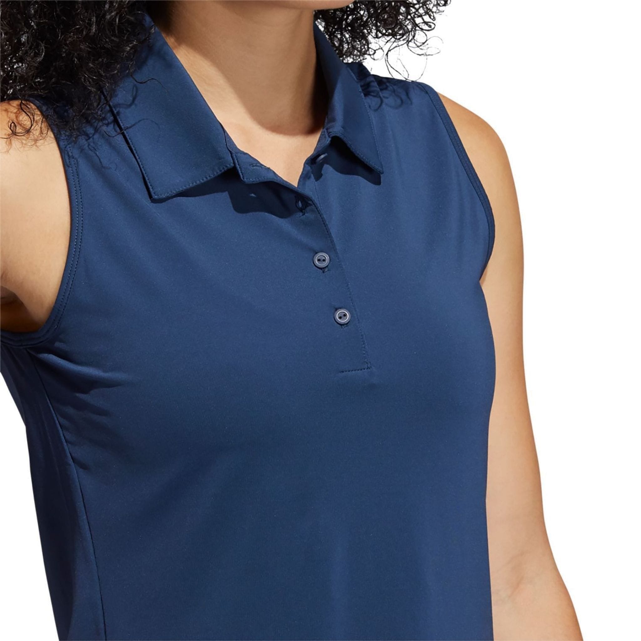 Adidas Solid Polo Shirt senza maniche da donna