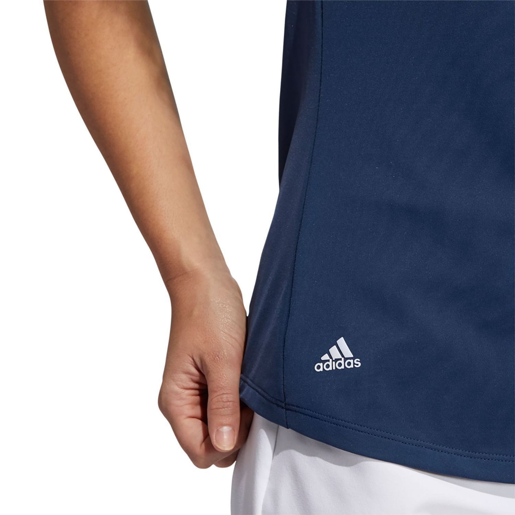 Adidas Solid Polo Shirt senza maniche da donna