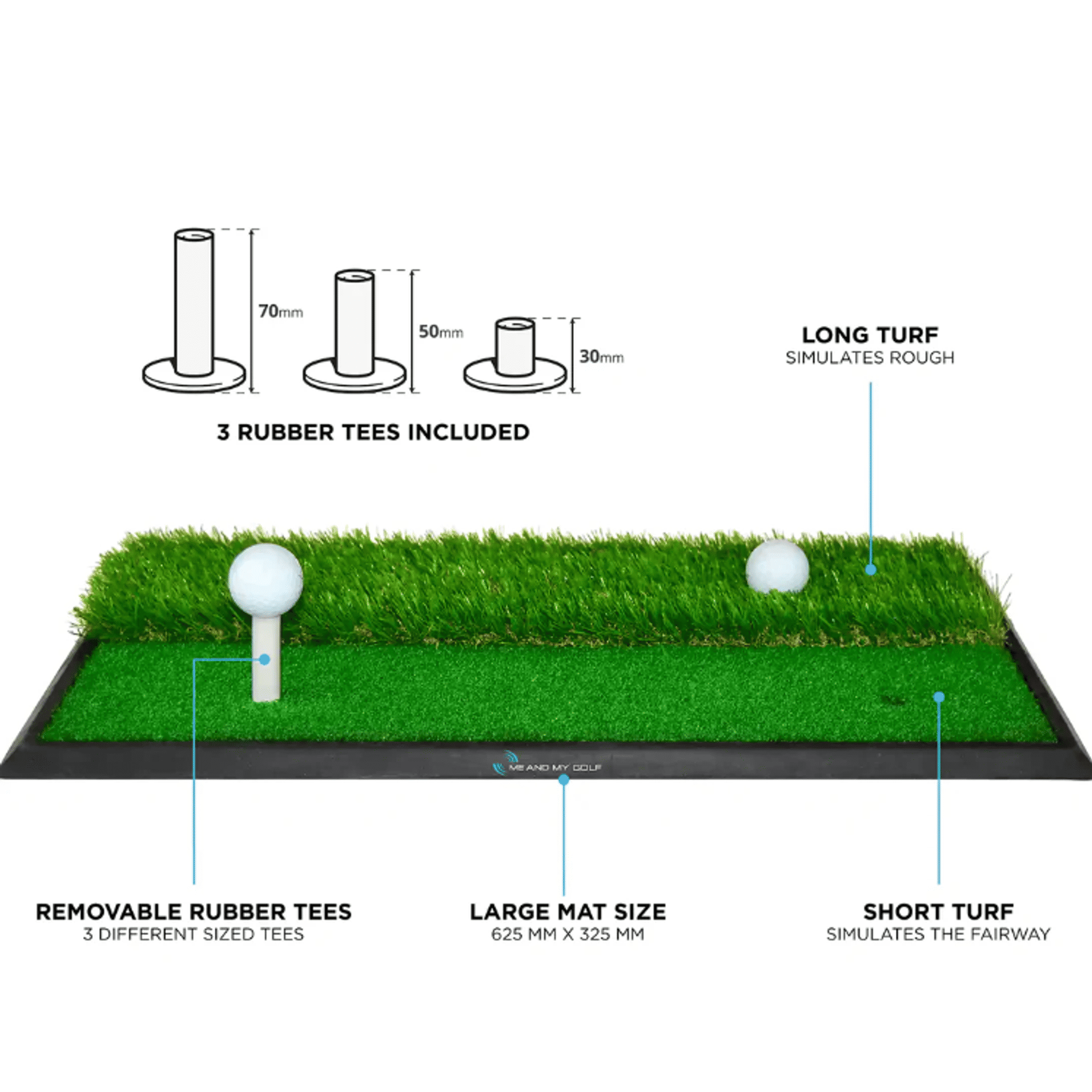 Tappetino da golf Me and My Golf Dual Turf 2 in 1