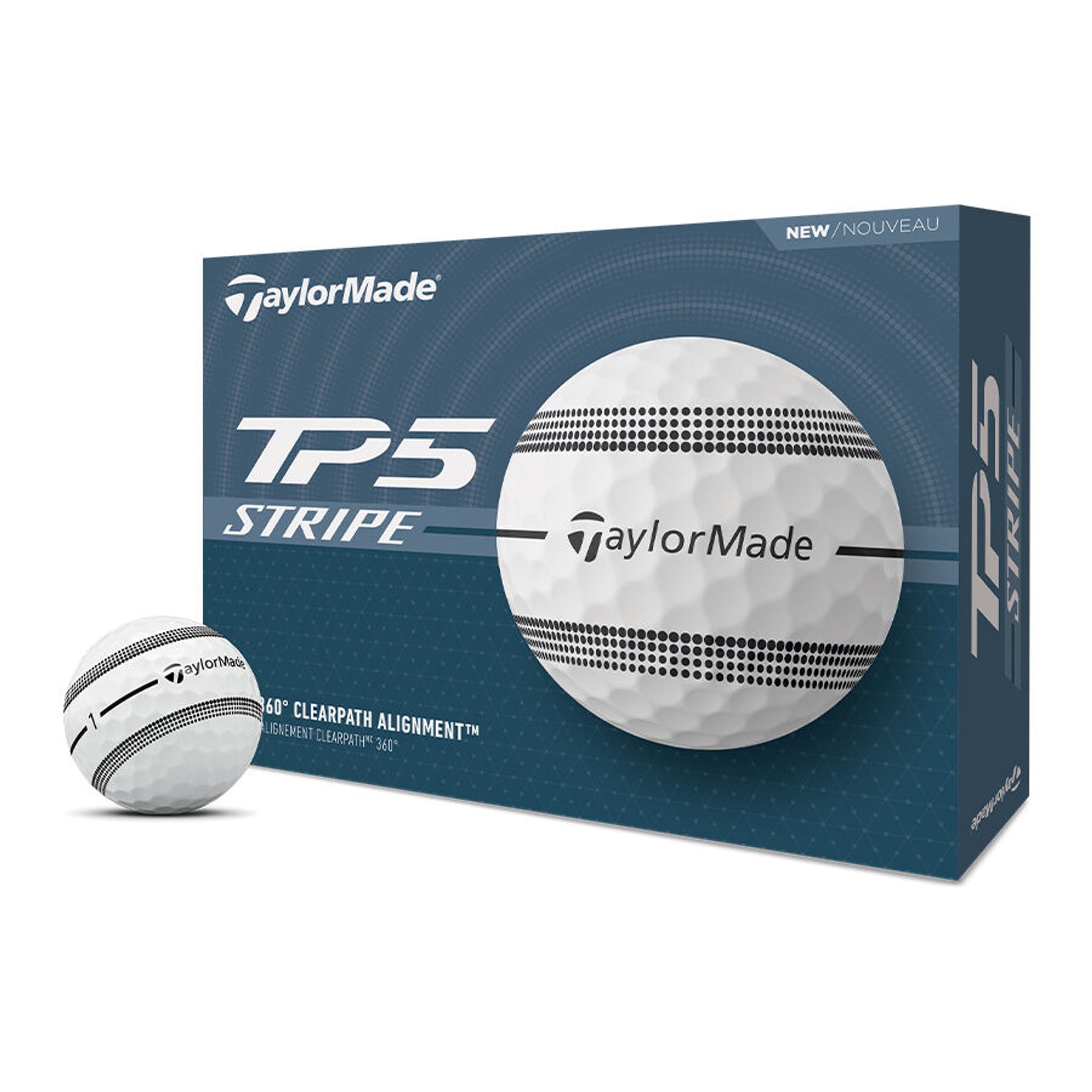 TaylorMade TP5 Stripe (24) (12 Balls) Weiss
