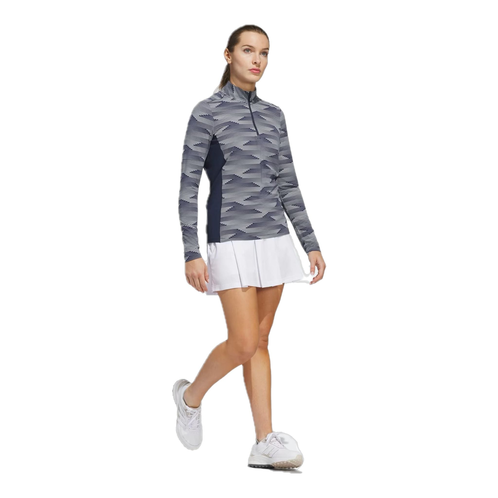 Polo da donna Adidas Ultimate365 con stampa e zip a 1/4