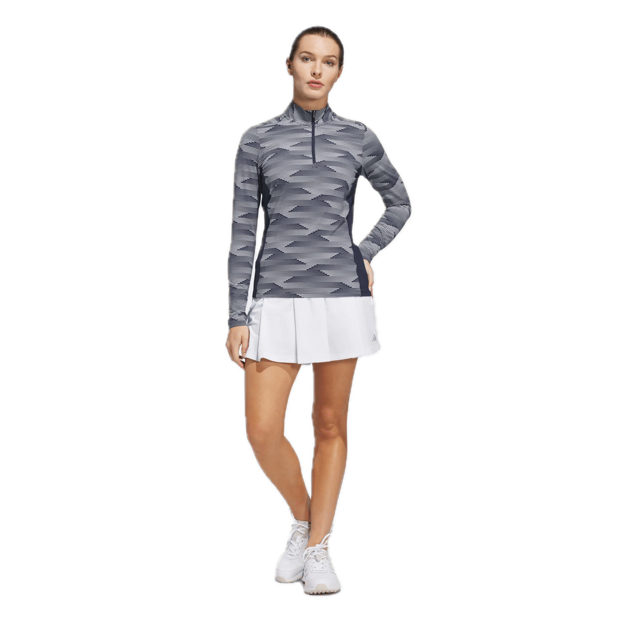 Adidas Ultimate365 Printed 1/4-Zip Mock Polo Damen