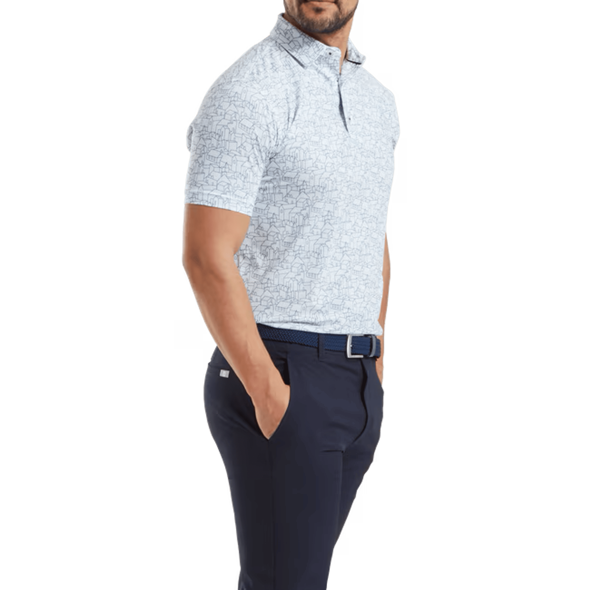 Footjoy Scottish Town Print Polo Herren