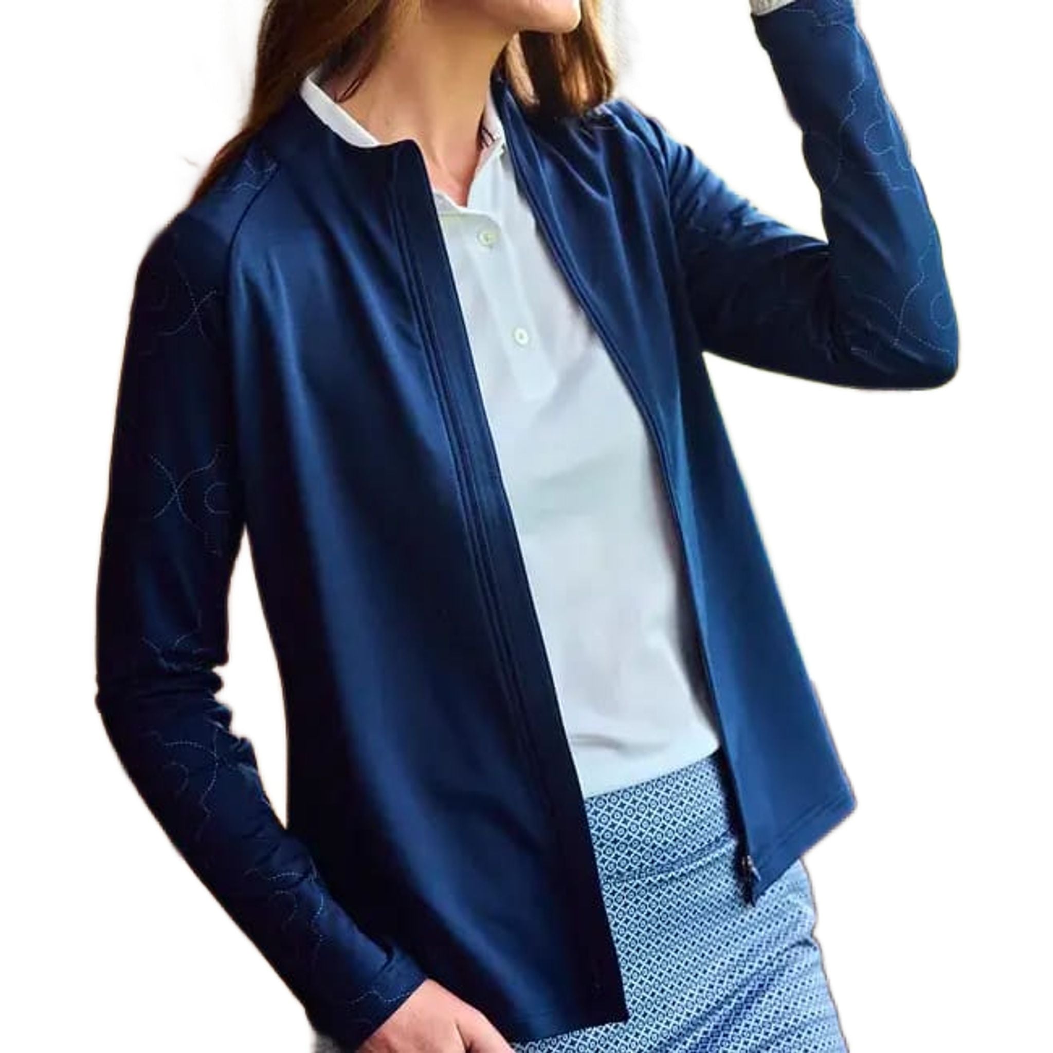 Footjoy Full Zip Printed Sleeve Midlayer da donna