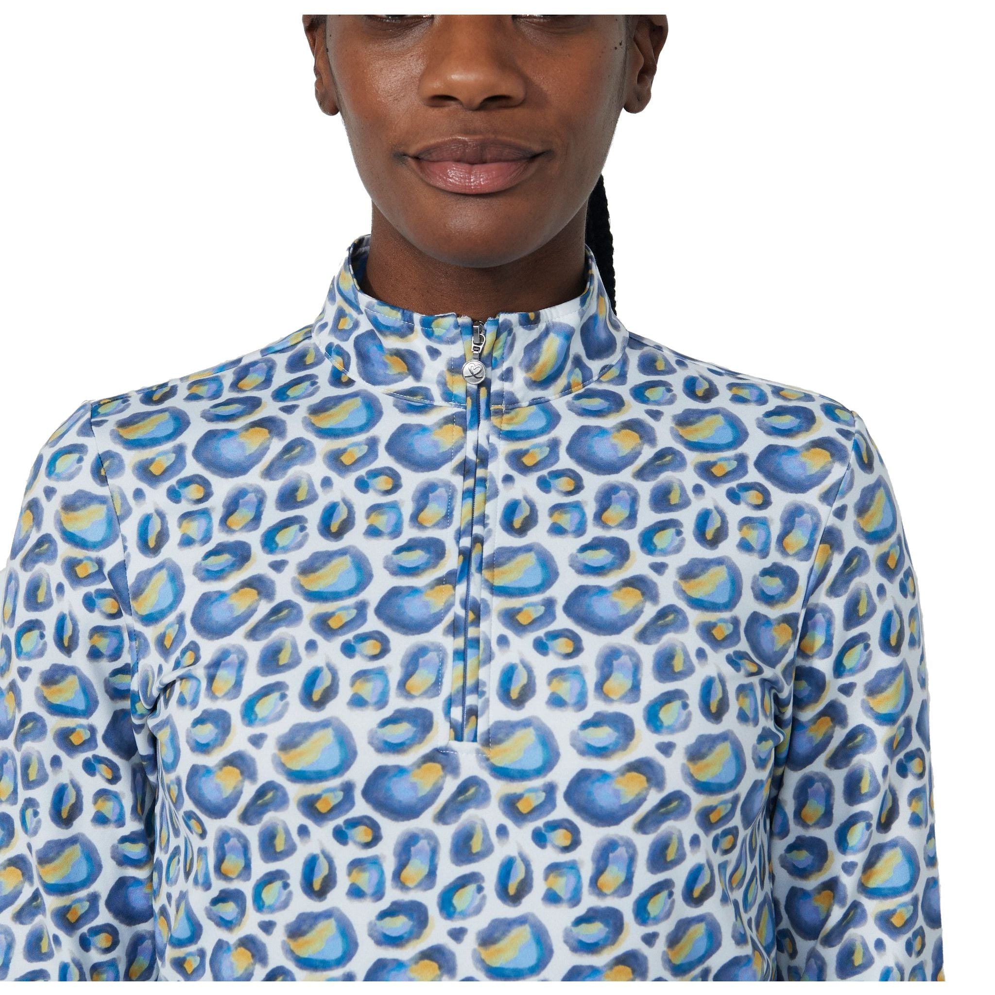 Polo da donna con stampa sportiva quotidiana effetto pesca