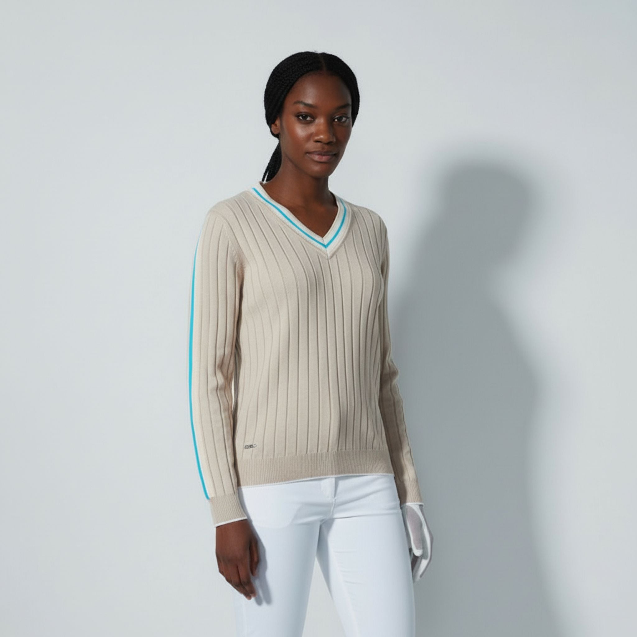 Pullover quotidiano con maniche a righe