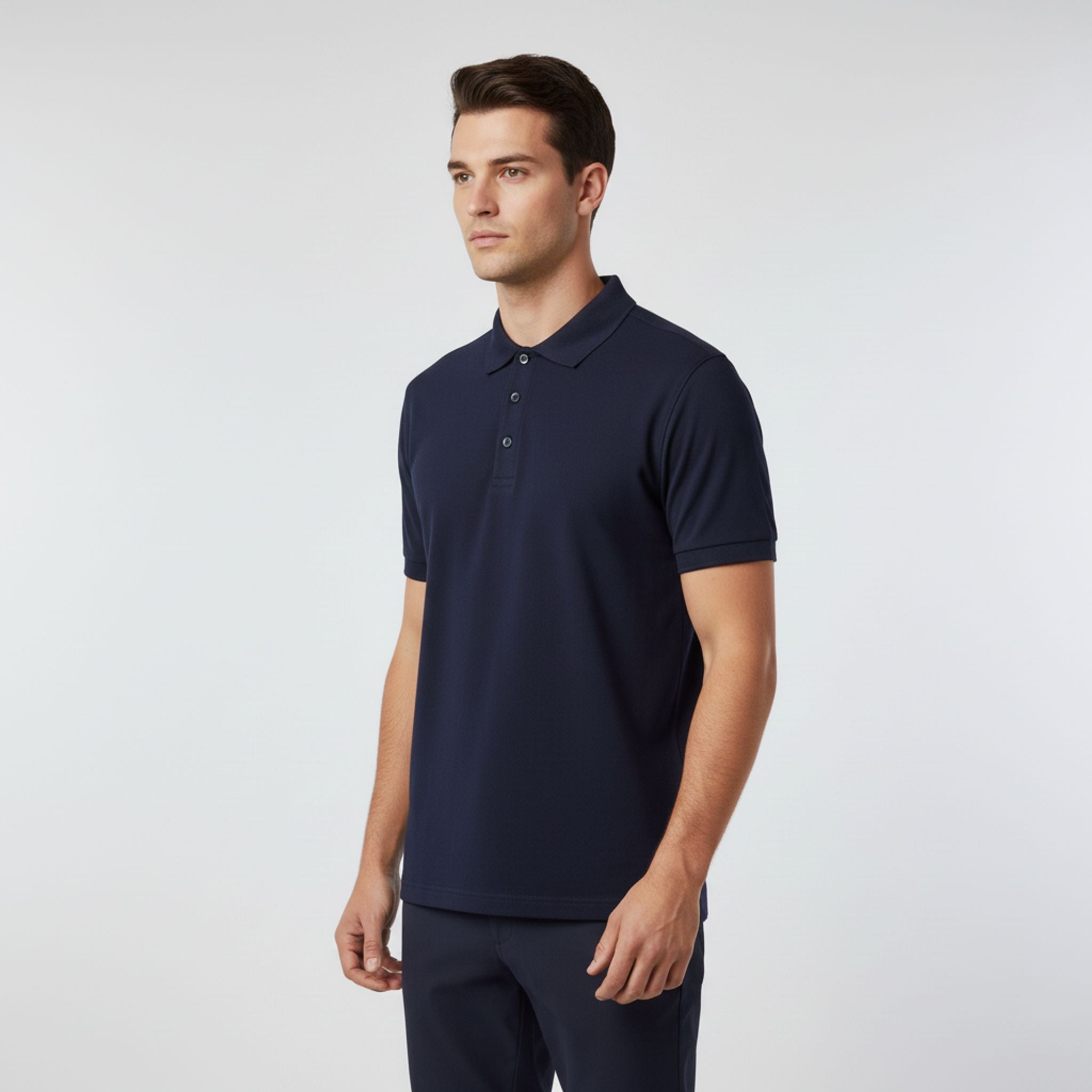 Polo GlenMuir M Kinloch in piqué con logo blu scuro da uomo