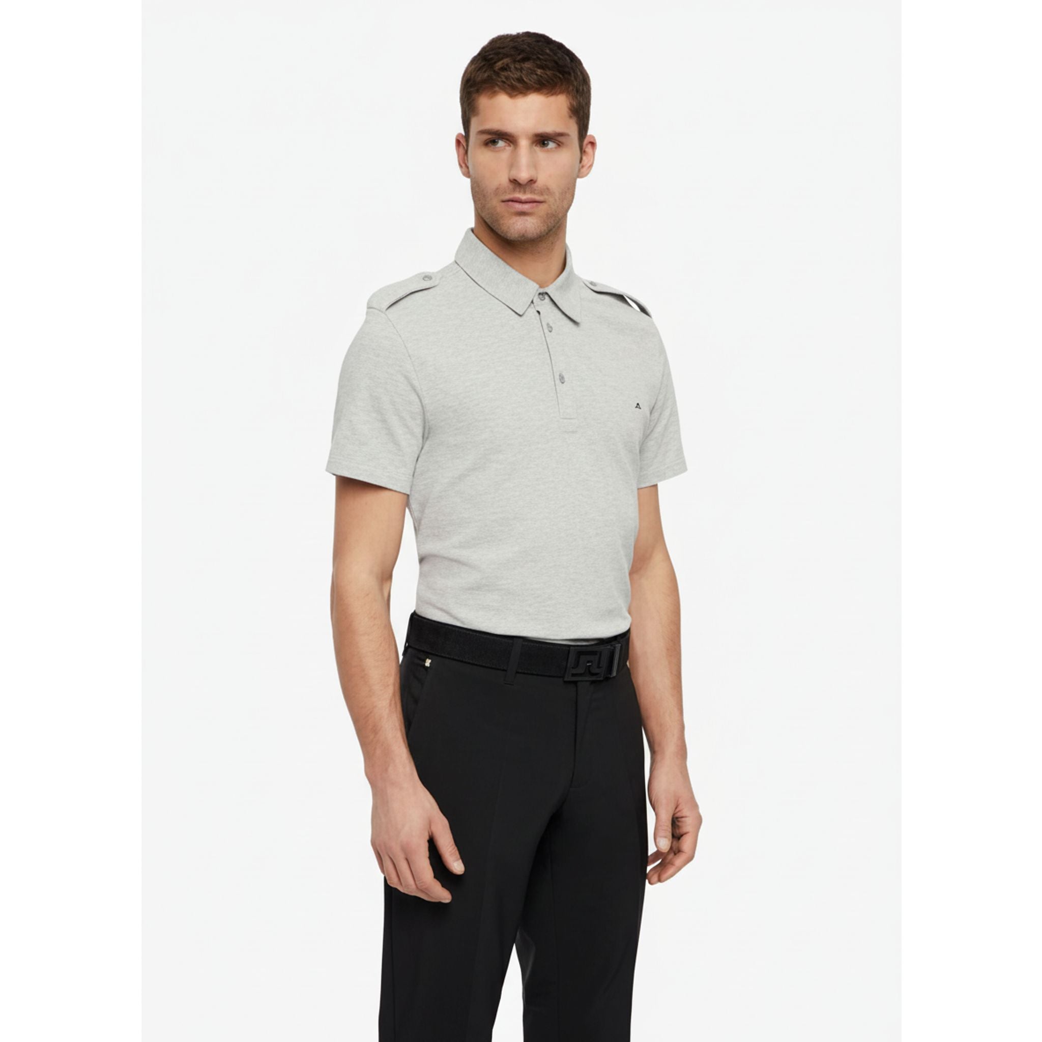 J. Lindeberg M Cliff JL Pique Stone Gray Melange S Uomo