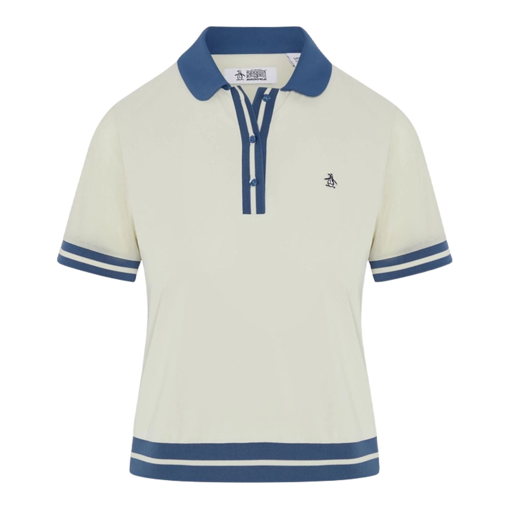 Polo da donna Original Penguin con vita e blocchi di colore