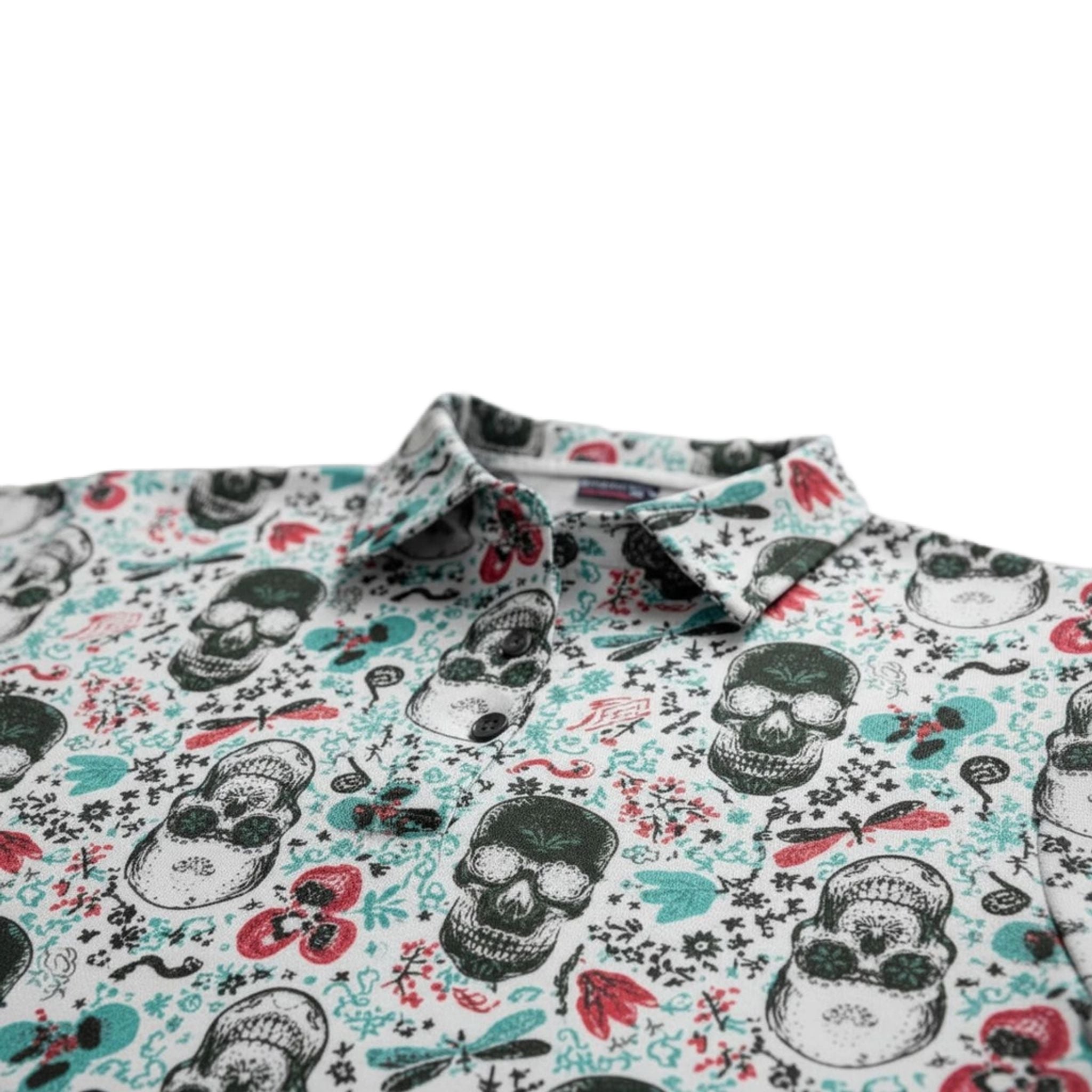 Polo da donna Golf Rowdies Skull blu