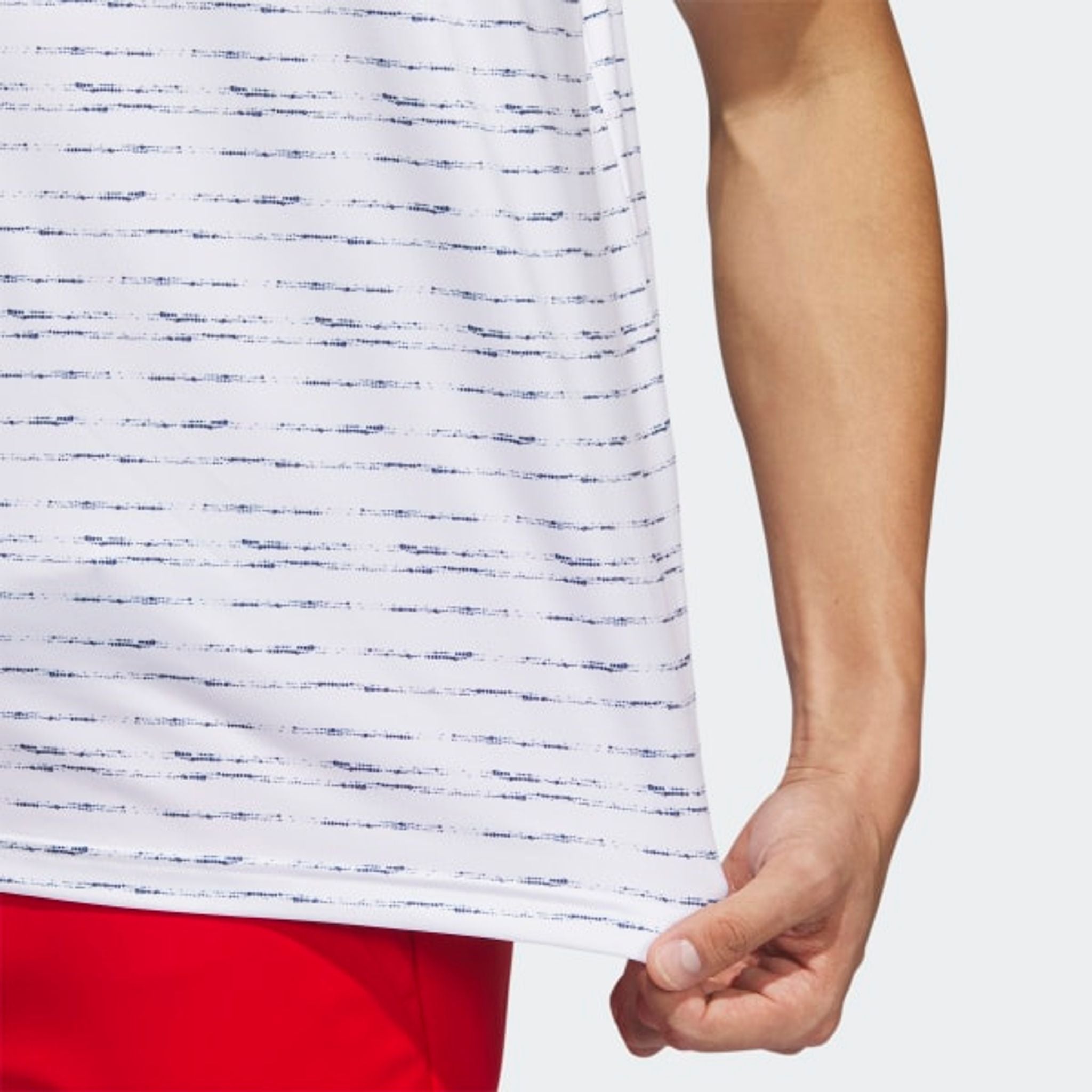 Polo con zip a righe Adidas da uomo, bianca da uomo