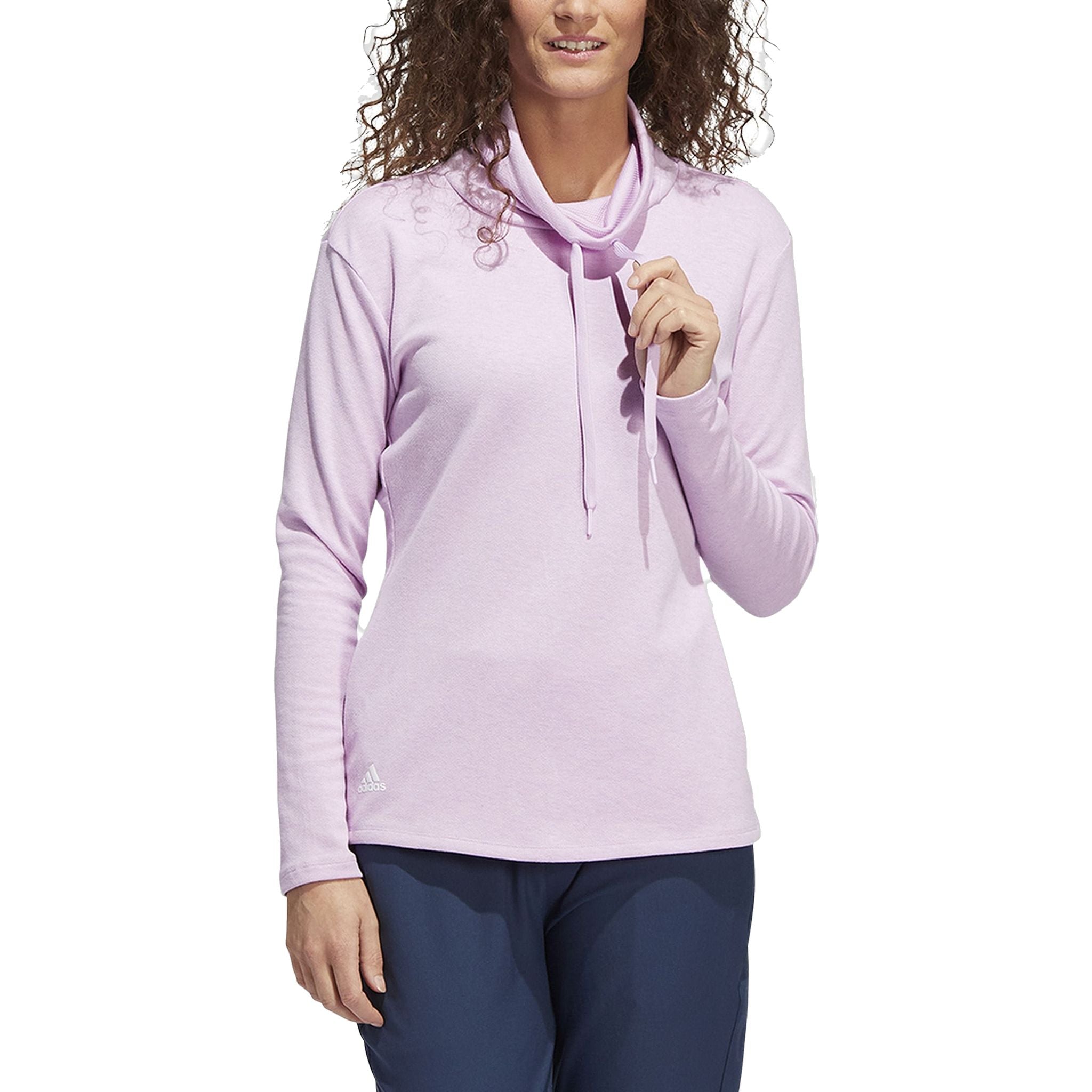 Adidas Melange High Mock Golf Pullover Bliss Lilac Mel Da Donna