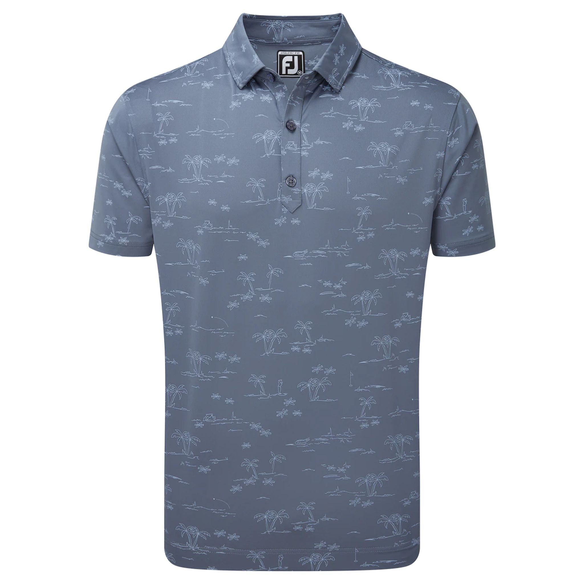 Polo da golf da uomo Footjoy Tropic Golf Lisle Bluestone/Denim